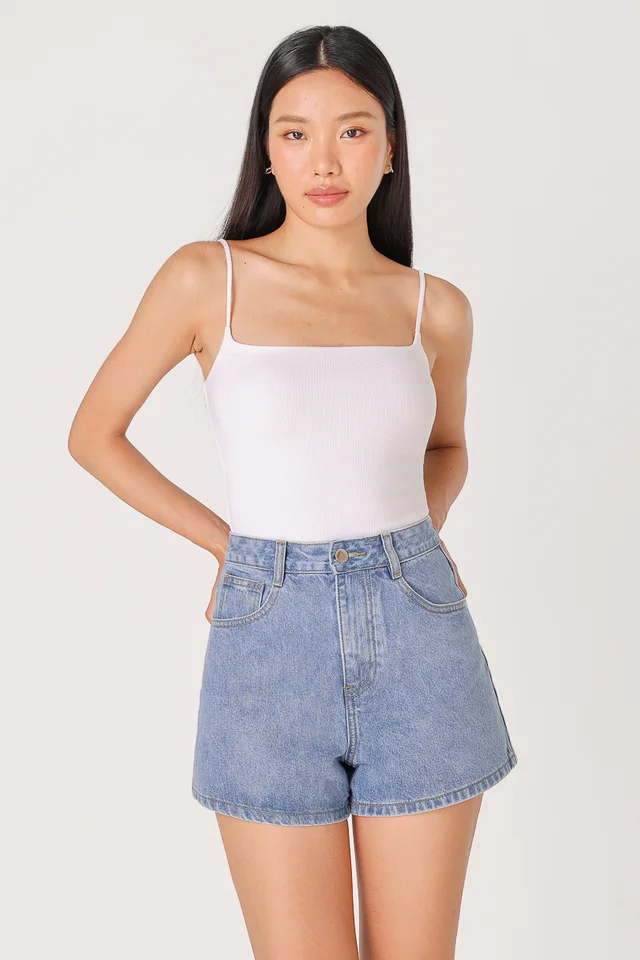 DAY OFF BASIC DENIM SHORTS (DARK WASHED)
