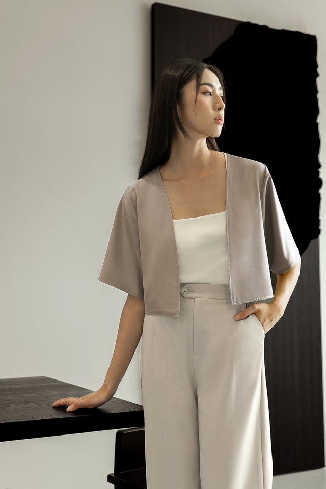 BLANC REVERSIBLE KIMONO OUTERWEAR (OAT/TAUPE BROWN)
