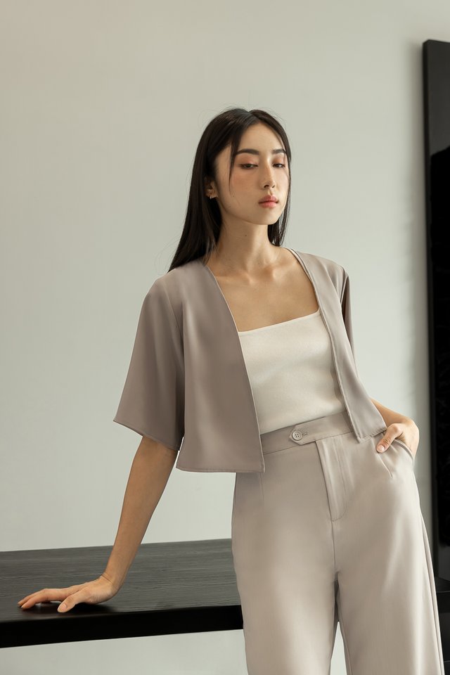 BLANC REVERSIBLE KIMONO OUTERWEAR (OAT/TAUPE BROWN)