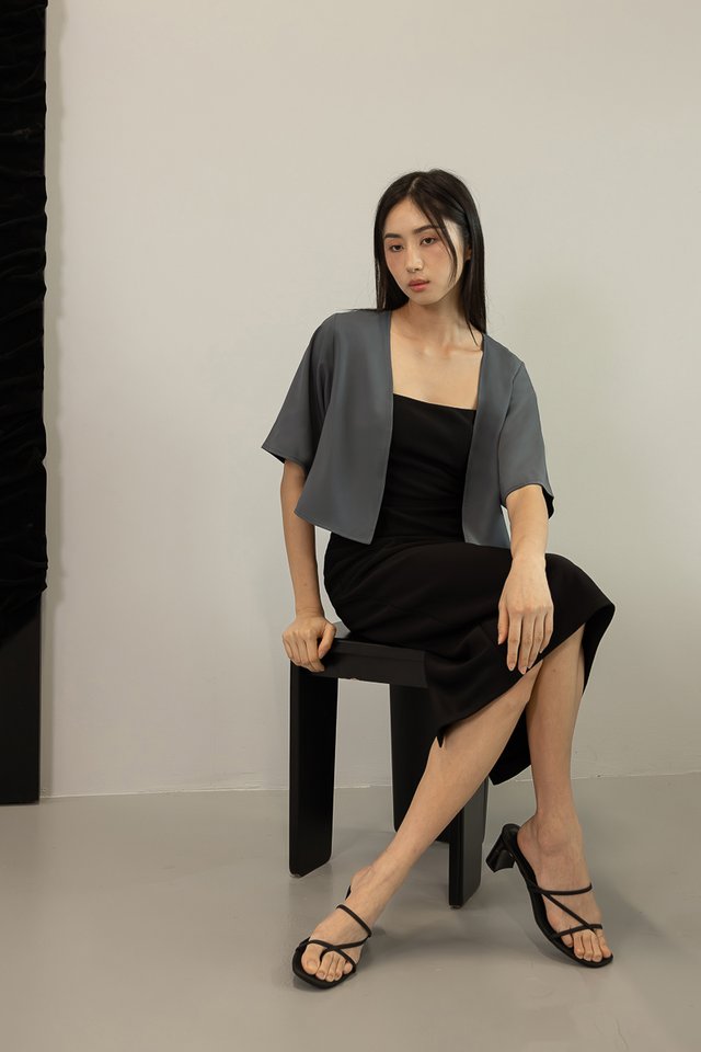 BLANC REVERSIBLE KIMONO OUTERWEAR (GREY/BLACK)