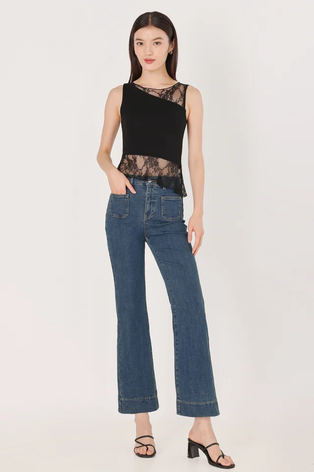 PARADISE DUAL POCKETS DENIM FLARE JEANS - REGULAR (LIGHT WASHED)