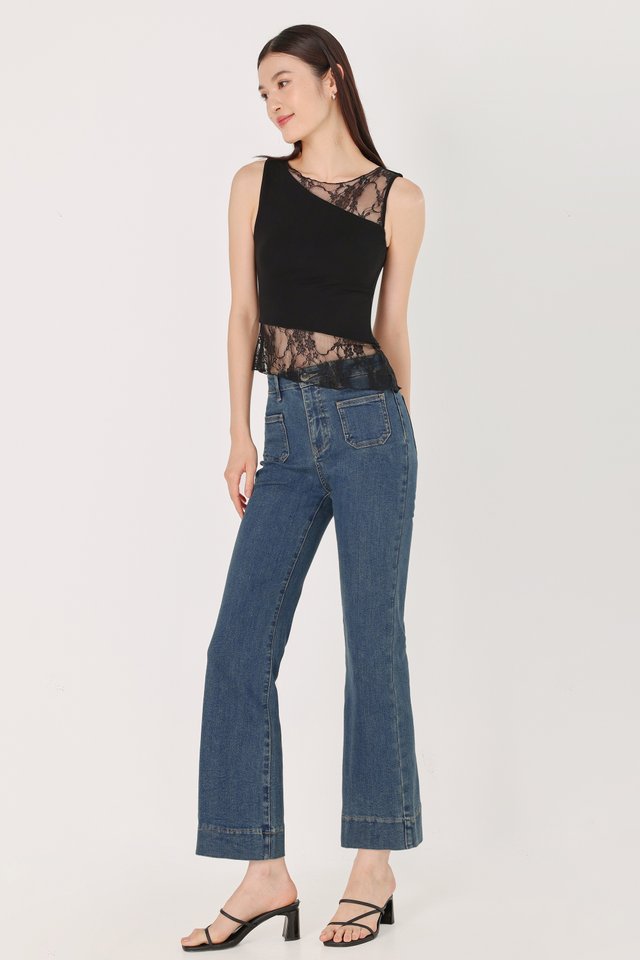 PARADISE DUAL POCKETS DENIM FLARE JEANS - REGULAR (LIGHT WASHED)