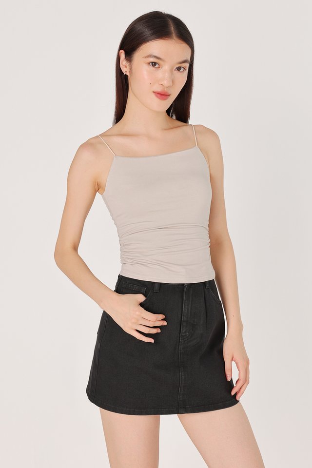MARKLE PADDED SIDE RUCHED CAMI TOP (OAT)