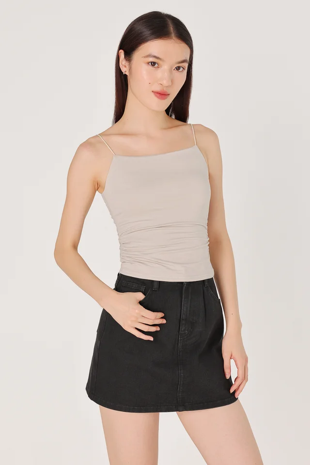 MARKLE PADDED SIDE RUCHED CAMI TOP (OAT)