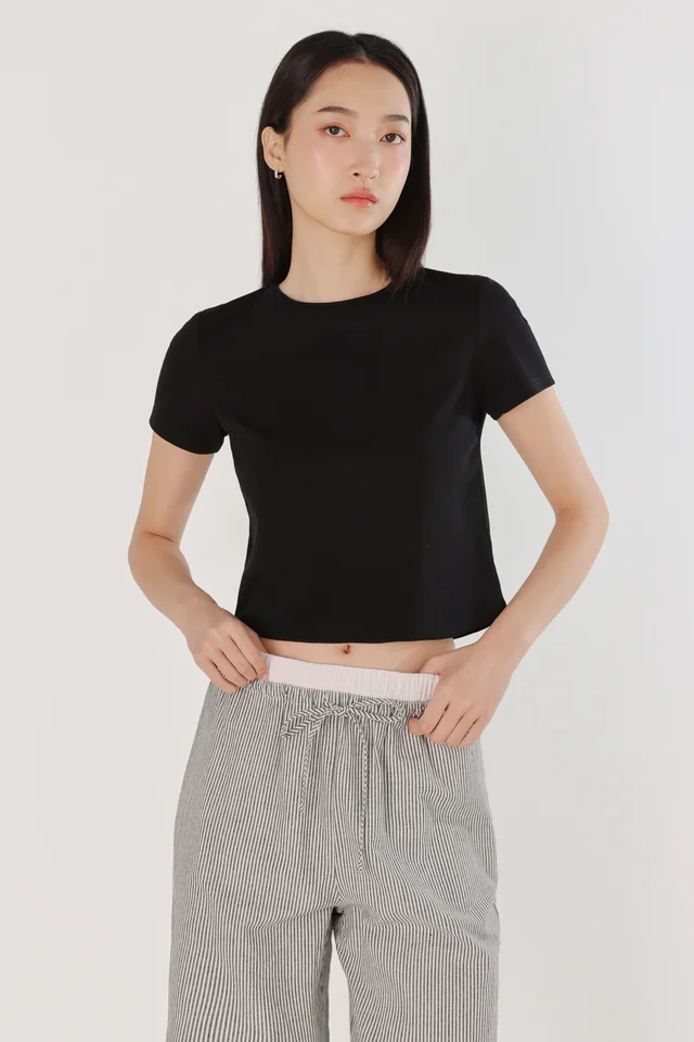 TASYA BASIC CREW NECK TEE (BLACK)