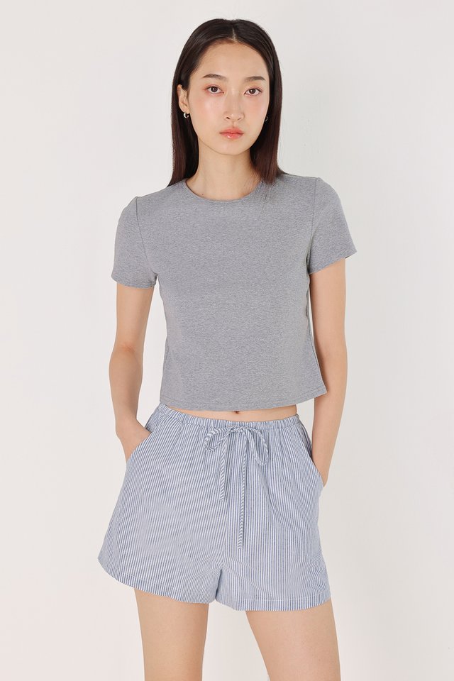 WILFRED DRAWSTRING LOUNGE SHORTS (BLUE STRIPED)