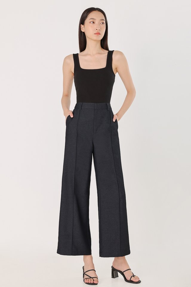 LONDYN PINTUCK STRAIGHT LEG PANTS - REGULAR (DENIM GREY)