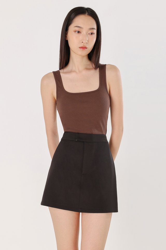 RAELYN BASIC OVERLAP SKORTS (BLACK)