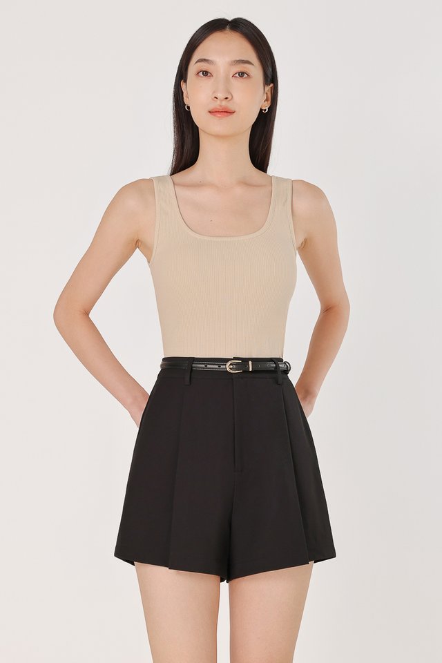 LILA REVERSIBLE PADDED RIBBED TANK TOP (OAT)