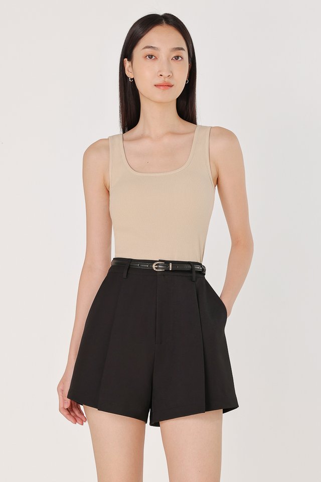 LILA REVERSIBLE PADDED RIBBED TANK TOP (OAT)