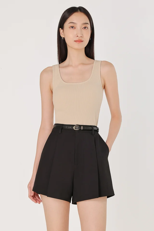 LILA REVERSIBLE PADDED RIBBED TANK TOP (OAT)