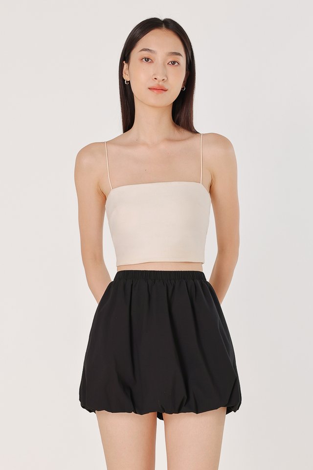 ANIA BUBBLE HEM SKORTS (BLACK)