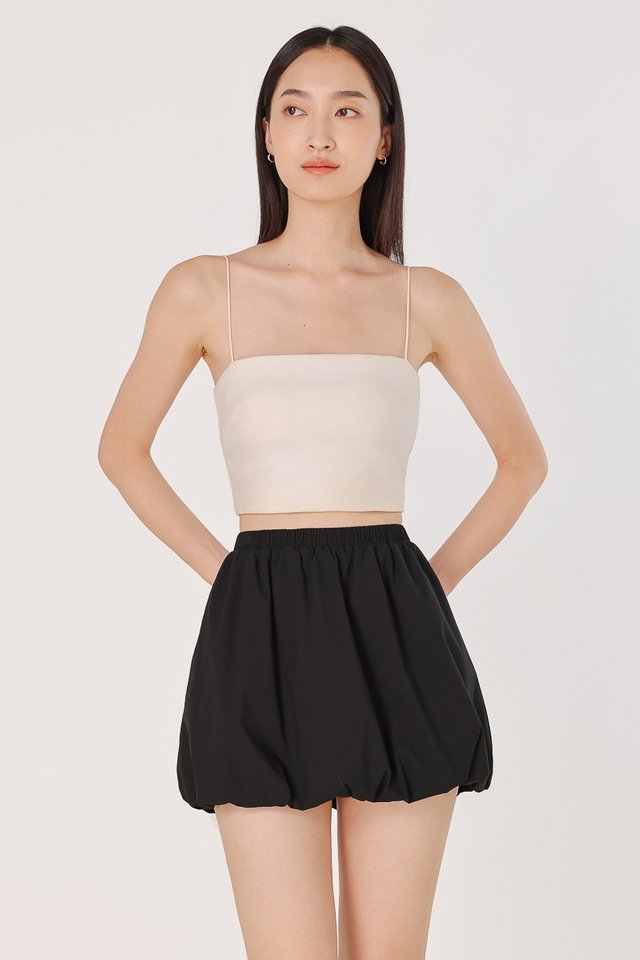 ANIA BUBBLE HEM SKORTS (BLACK)