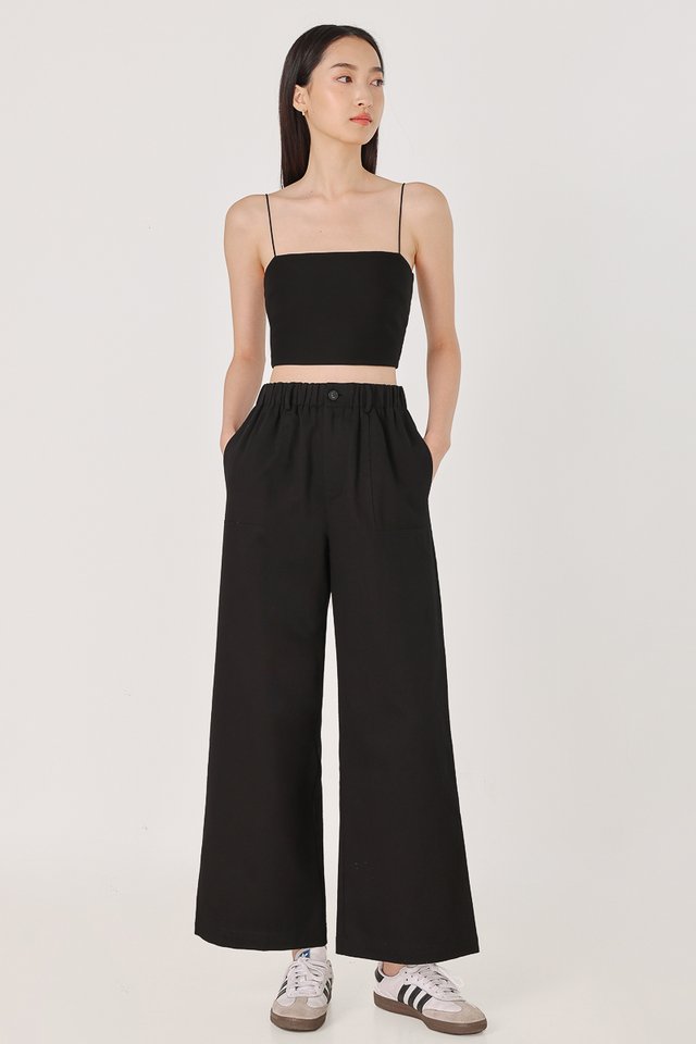 MARGO PULL ON POCKET PANTS - PETITE (BLACK)