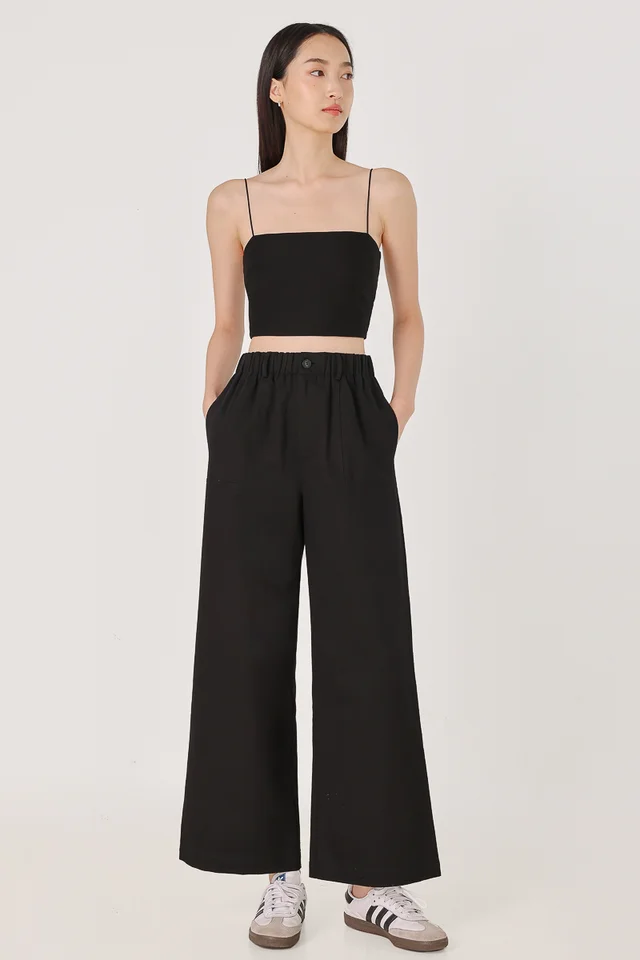 MARGO PULL ON POCKET PANTS - PETITE (BLACK)