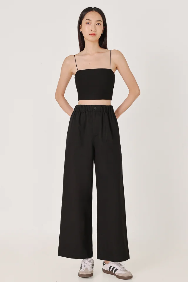MARGO PULL ON POCKET PANTS - PETITE (BLACK)