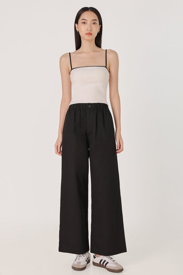 MARGO PULL ON POCKET PANTS - REGULAR (BLACK)