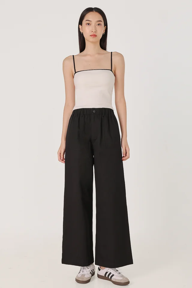 MARGO PULL ON POCKET PANTS - REGULAR (BLACK)