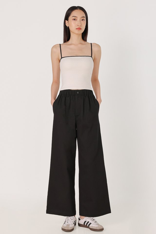 MARGO PULL ON POCKET PANTS - REGULAR (BLACK)