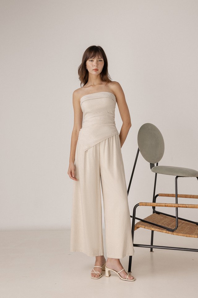 CHARMAINE PADDED LINEN PANTS SET