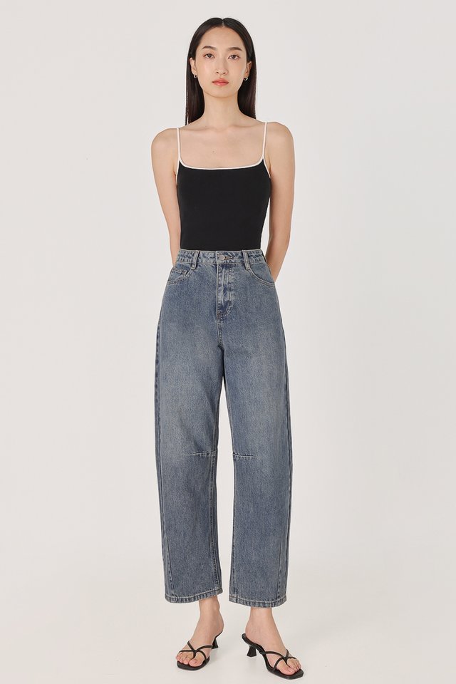 EXEMPTION DENIM BARREL JEANS - REGULAR (DARK WASHED)
