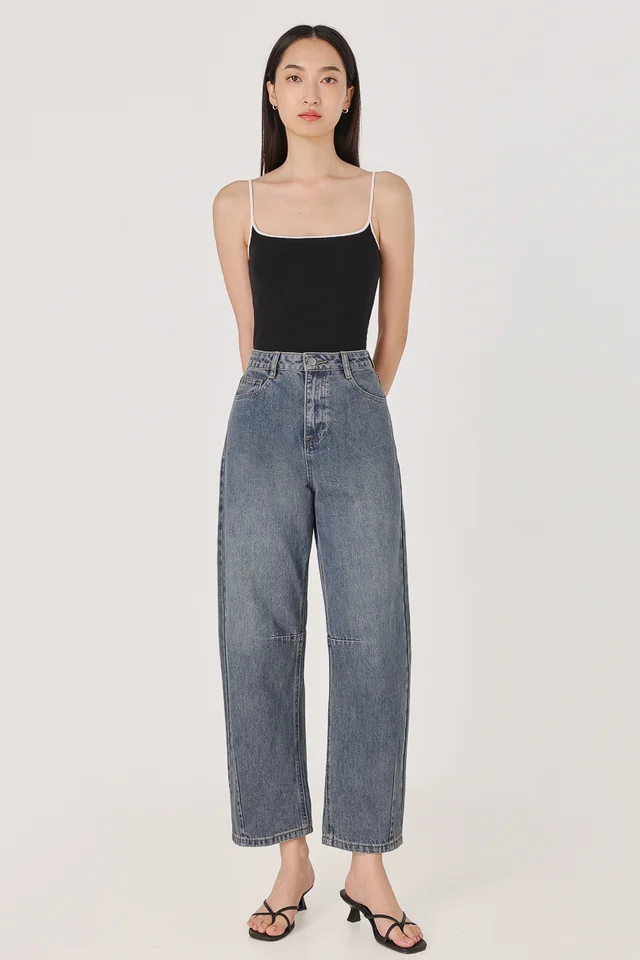 EXEMPTION DENIM BARREL JEANS - REGULAR (DARK WASHED)