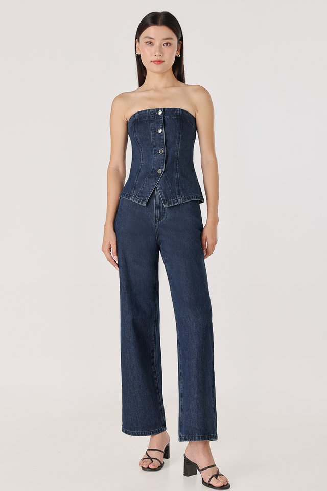 DIVINE DENIM VEST JEANS SET