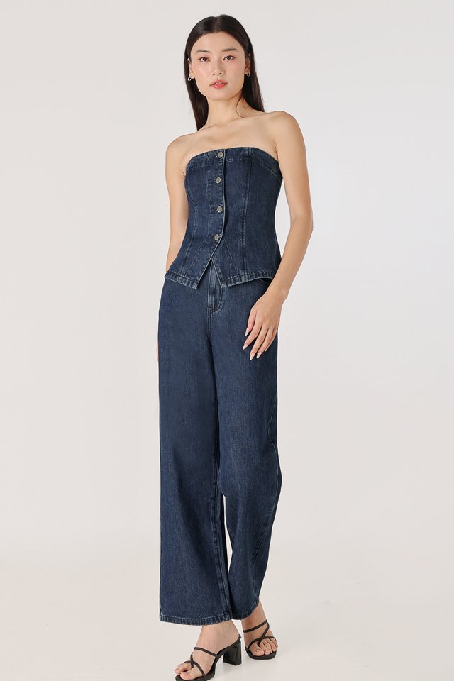 DIVINE DENIM VEST JEANS SET