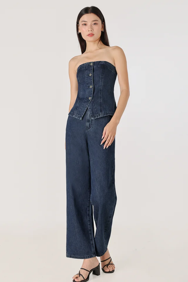 DIVINE DENIM VEST JEANS SET