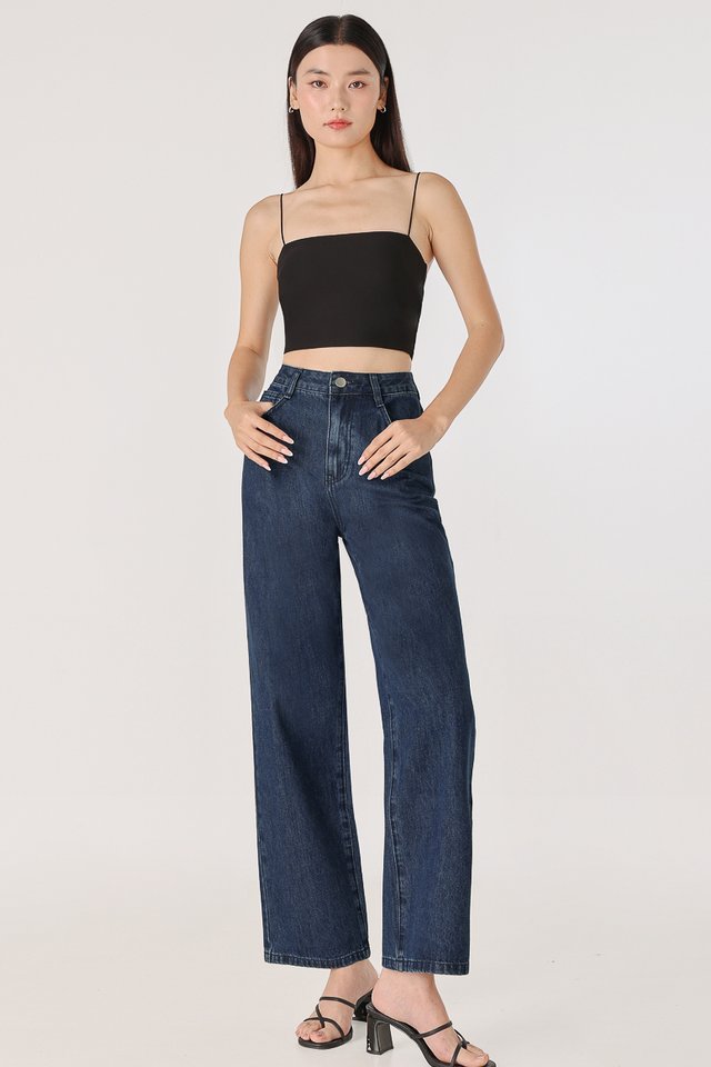 DIVINE DENIM STRAIGHT LEG JEANS - PETITE (DARK WASHED)