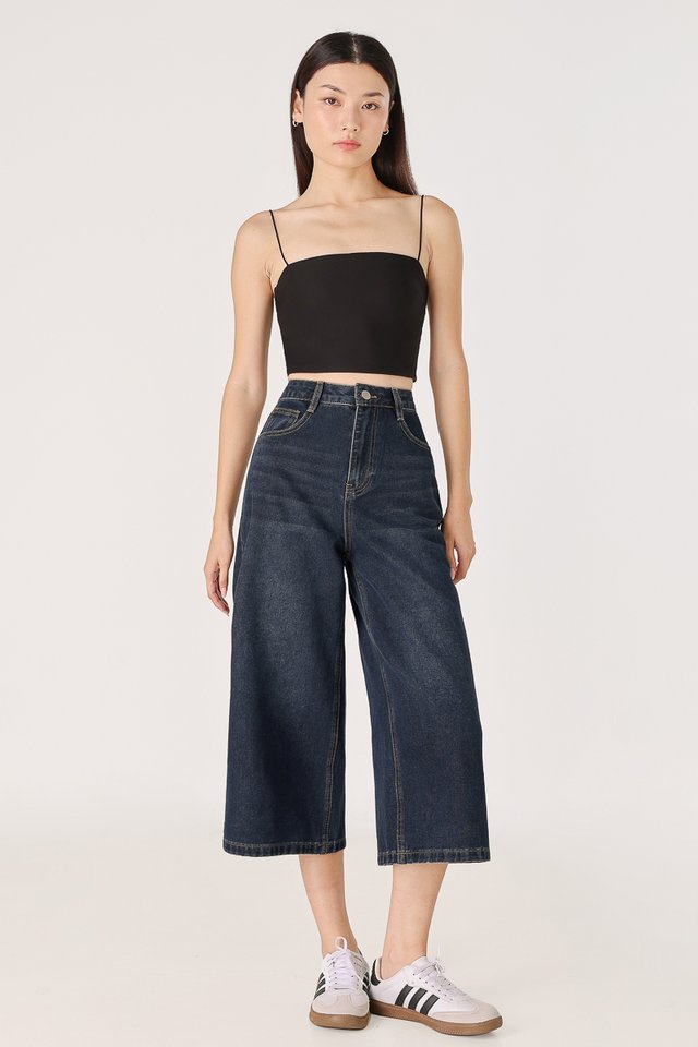 EUPHORIA DENIM WIDE LEG CULOTTES (DARK WASHED)