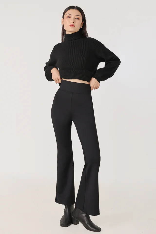 KAIRA THERMAL FLEECE HIGH WAIST BOOTCUT LEGGINGS - PETITE
