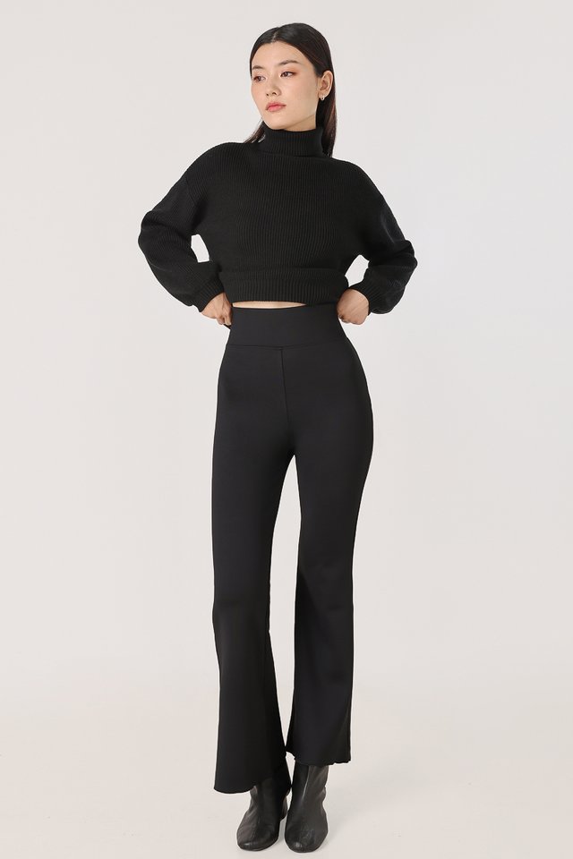 KAIRA THERMAL FLEECE HIGH WAIST BOOTCUT LEGGINGS - PETITE