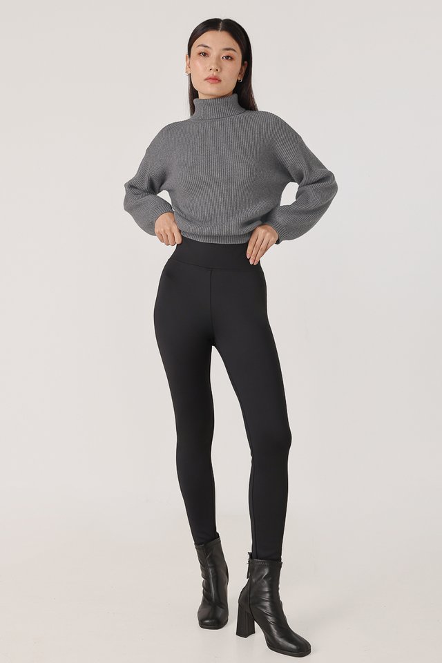 ELYSIA THERMAL FLEECE HIGH WAIST SKINNY LEGGINGS - PETITE