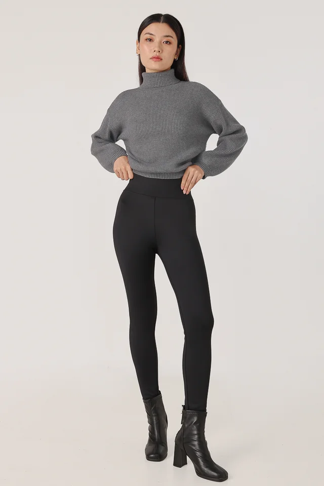 ELYSIA THERMAL FLEECE HIGH WAIST SKINNY LEGGINGS - PETITE