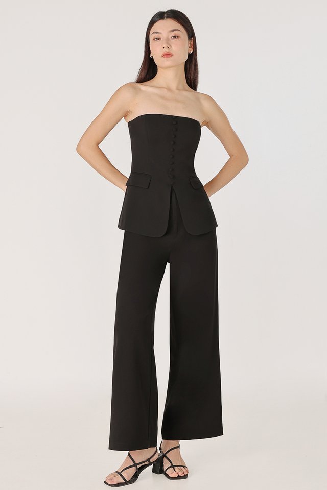 ALDA BUSINESS STRAIGHT LEG PANTS - PETITE (BLACK)