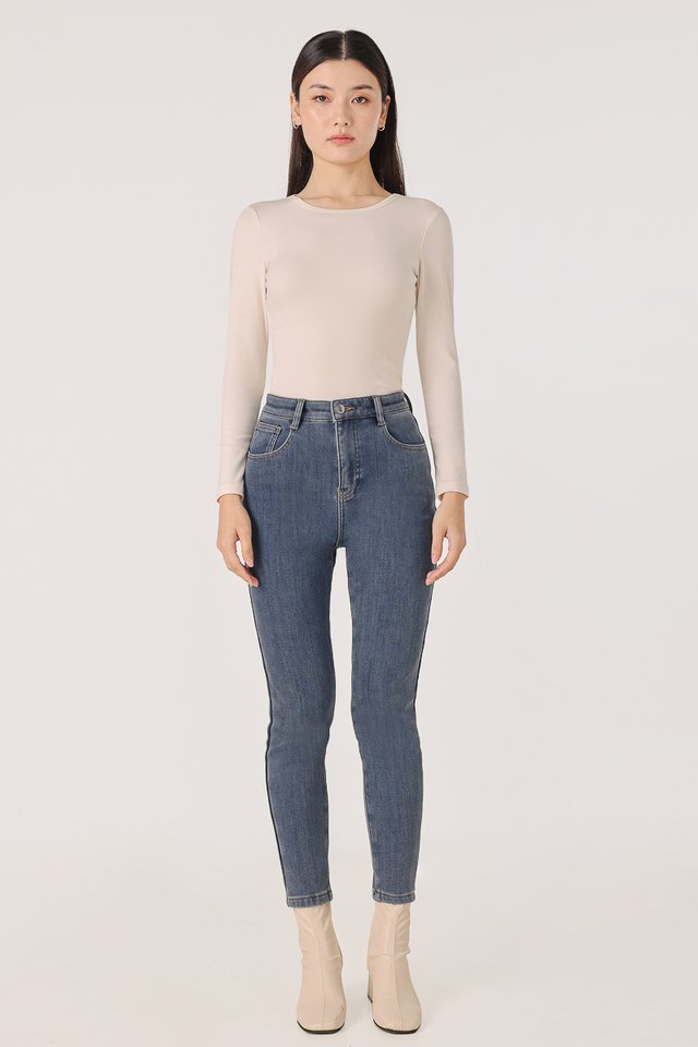 HEAT HUGGER THERMAL FLEECE SKINNY DENIM JEANS - REGULAR (LIGHT WASHED)