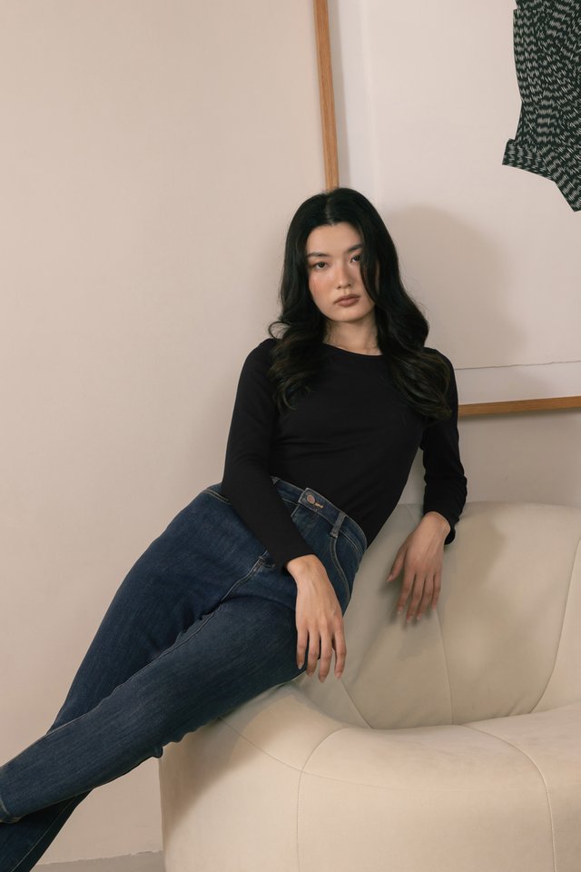 BETHEL PADDED LONG SLEEVE THERMAL TOP (BLACK)