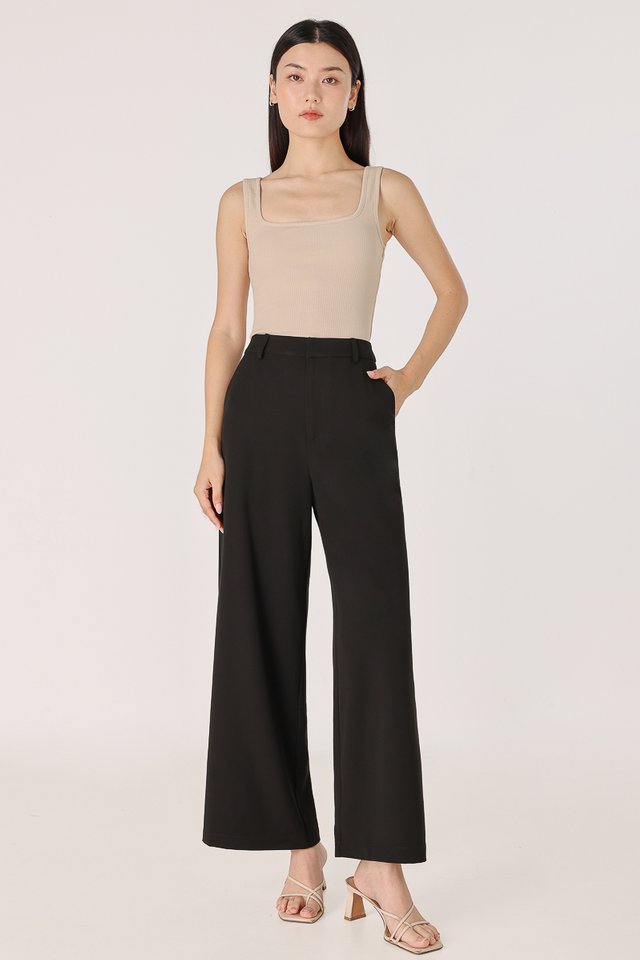 ALDA BUSINESS STRAIGHT LEG PANTS - REGULAR (BLACK)