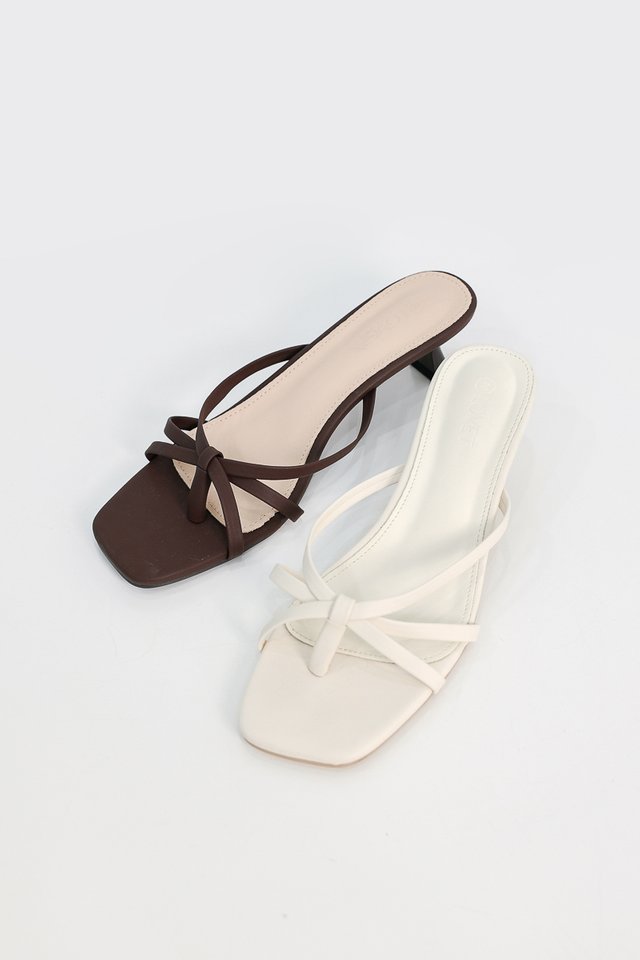 DIANE KNOT STRAP KITTEN HEELS (IVORY)