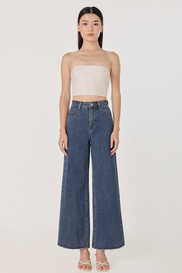 GROUNDBREAKER FRAYED HEM DENIM JEANS - REGULAR (DARK WASHED)