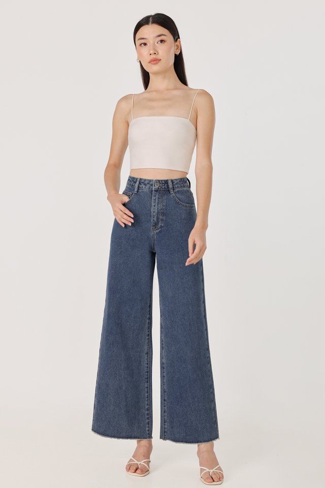 GROUNDBREAKER FRAYED HEM DENIM JEANS - REGULAR (DARK WASHED)