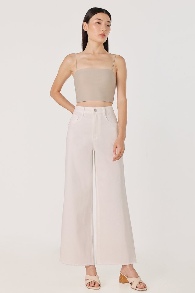 GROUNDBREAKER FRAYED HEM DENIM JEANS - REGULAR (WHITE)