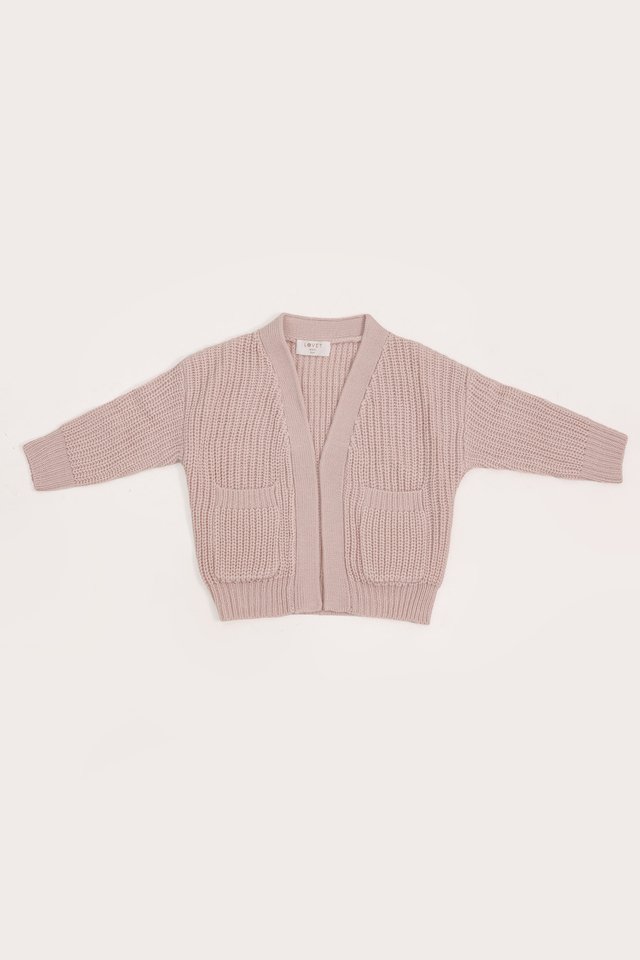 KAELI POCKET KNIT CARDIGAN - MINI GIRL (PINK) *BFF*