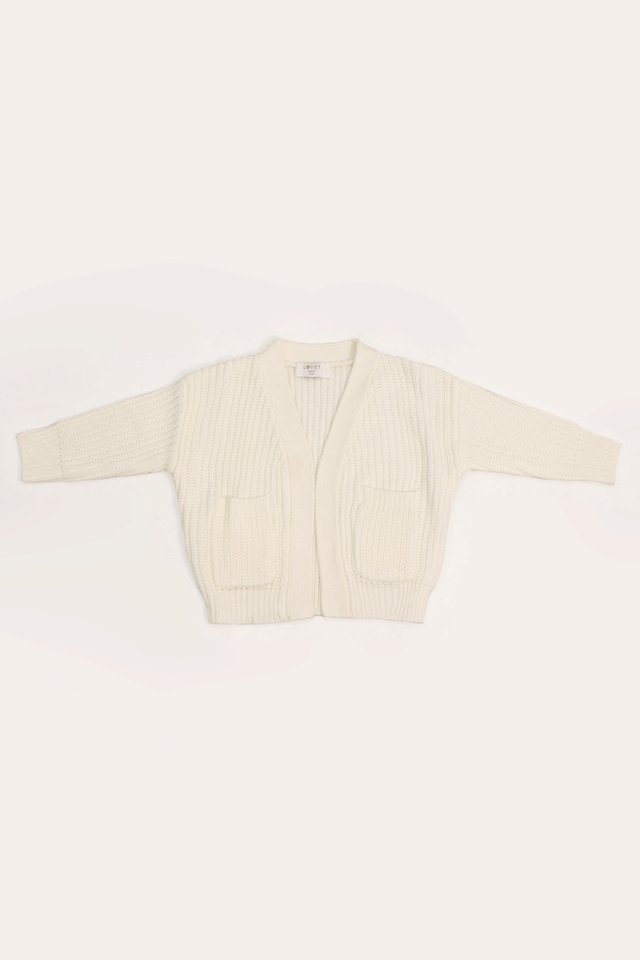 KAELI POCKET KNIT CARDIGAN - MINI GIRL (OFF-WHITE) *BFF*
