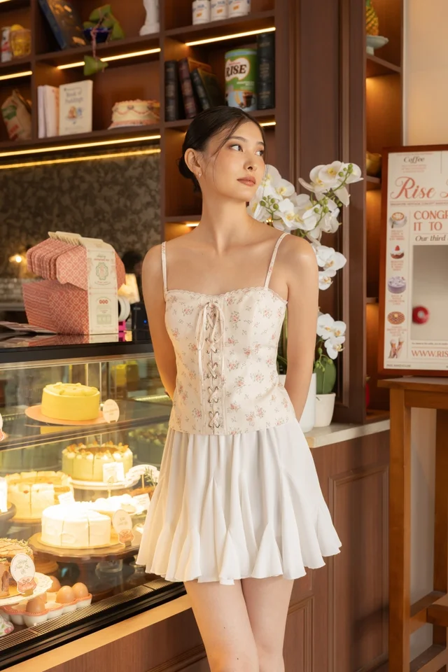 TALITHA GODET FLARE MINI SKORTS (WHITE)