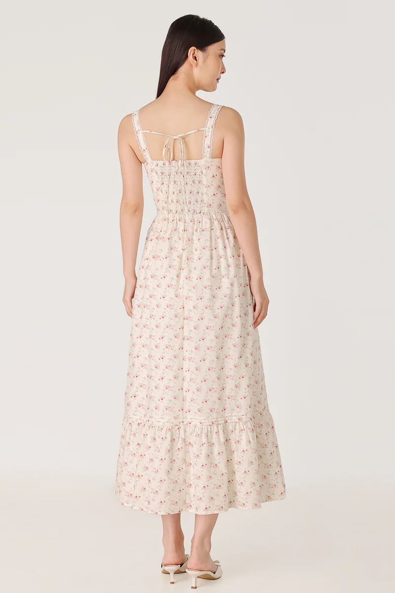 ⭐︎新品タグ付き⭐︎Marguerite Lace Dress ASPEN PADDED FLORAL BUSTIER PINTUCK LACE INSERT MAXI DRESS | Lovet