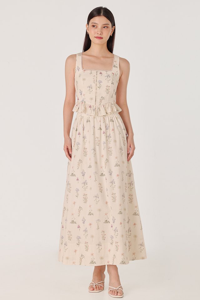 MAGNOLIA FLORAL CORSET SKIRT SET