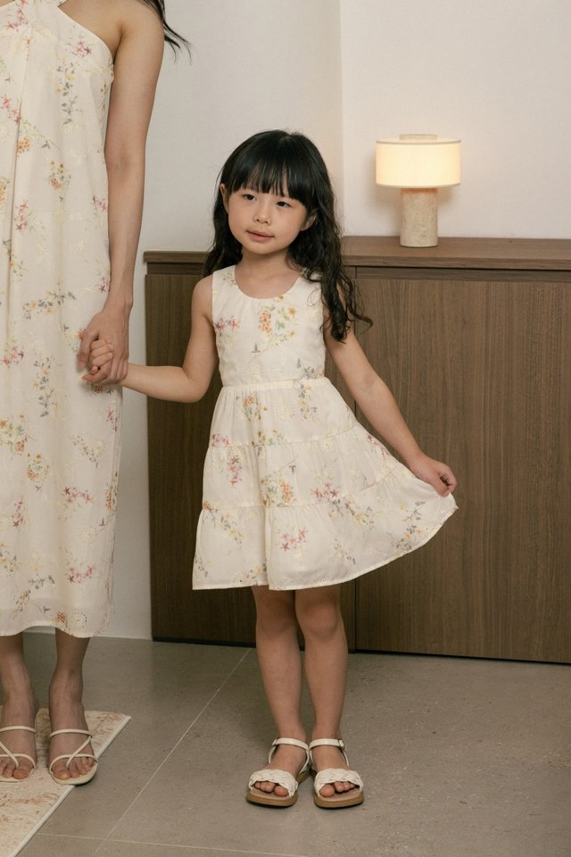LEVINA FLORAL EMBROIDERED CROSS-BACK DRESS - MINI GIRL