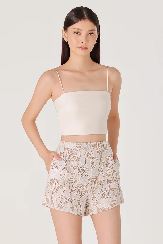 DIORELIA FLORAL GUIPURE LACE SHORTS